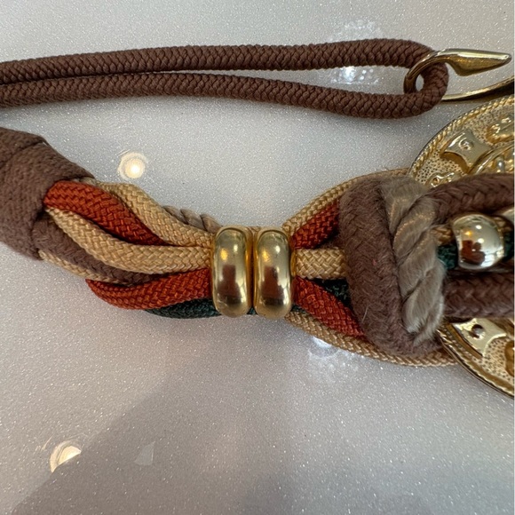 Vintage 70’s 80’s Belt Braided Multicolor Gold Accents Eccentric Grandma Chic main image 8